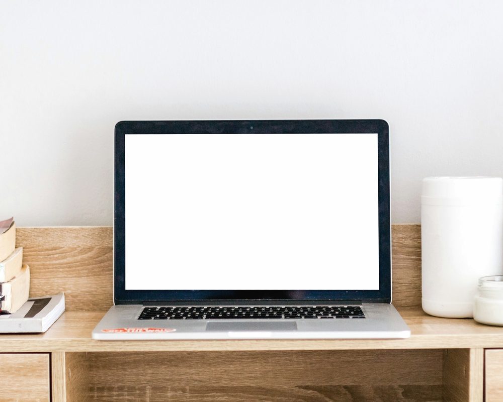Laptop on a desk, get your key